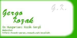 gergo kozak business card