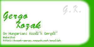 gergo kozak business card